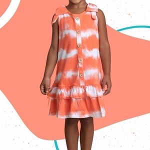 Boutique Isobella & Chloe orange tie dye 100% cotton dress- size 4T